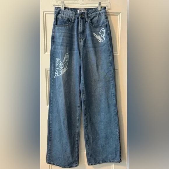 Skinny Fries Super High Rise Wide
Leg Jeans Size 0 - Picture 1 of 11